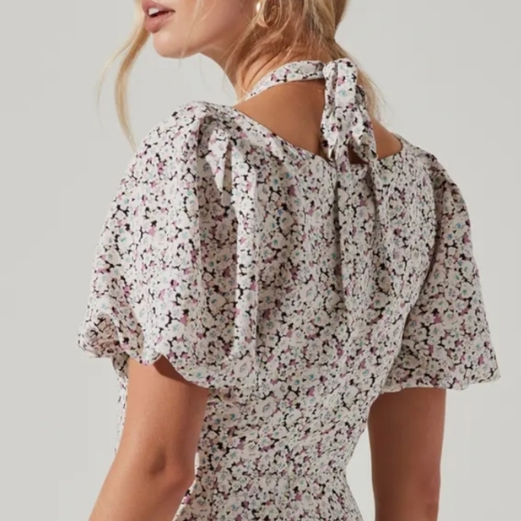 Floral Cut Out Shoulder Dress - Picture 3 of 3